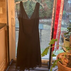 Anne Klein Dress 100 Silk Vintage Black Dress 45 L 18W A2A